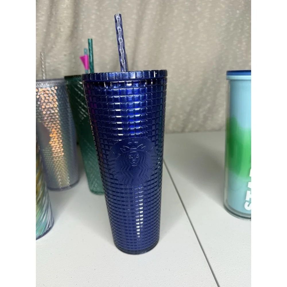 9 LIMITED EDITION STARBUCKS TUMBLER Cups Water LOT STUDDED JEWELED with straws